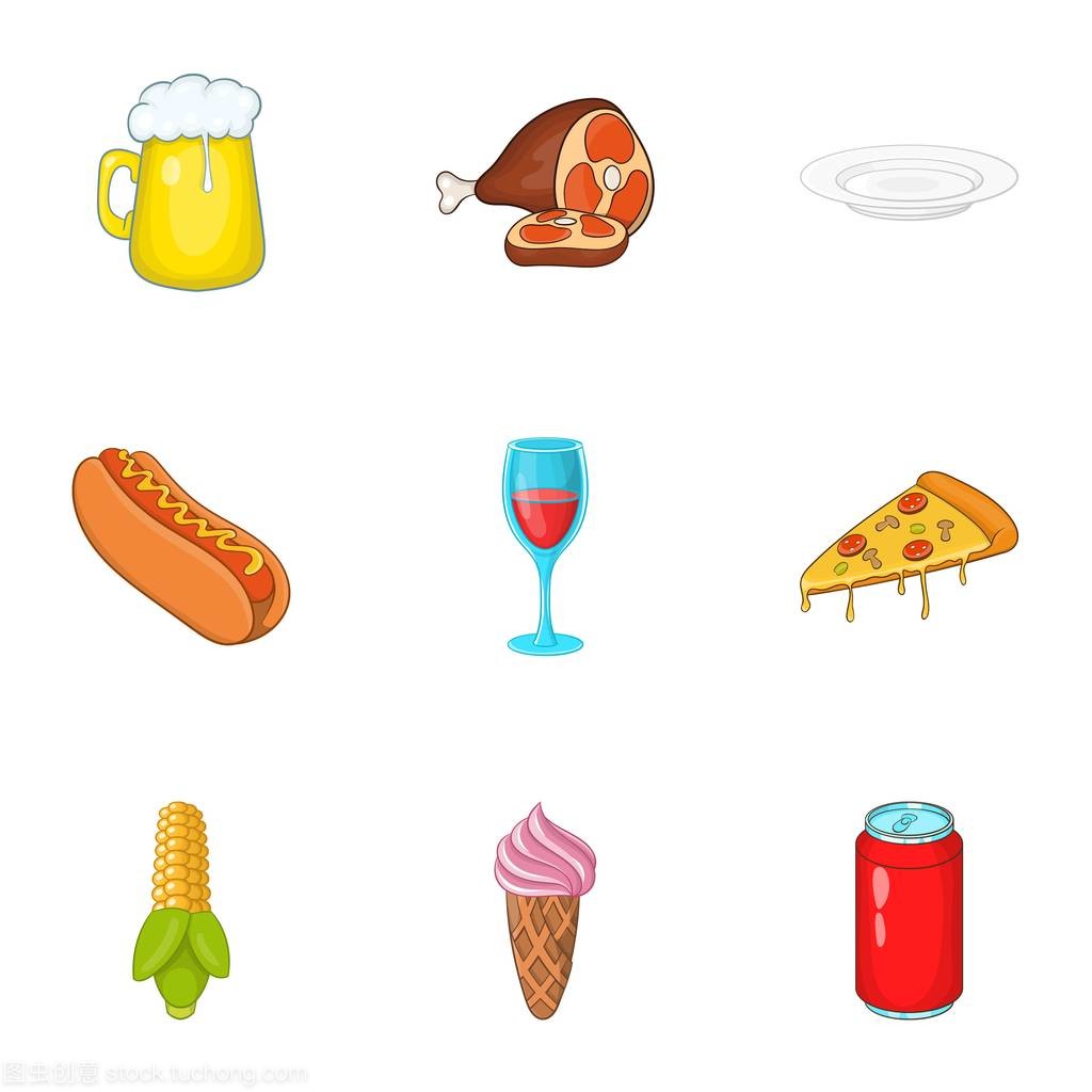 垃圾食品卡通圖標(biāo)集 可愛與誘惑的視覺盛宴